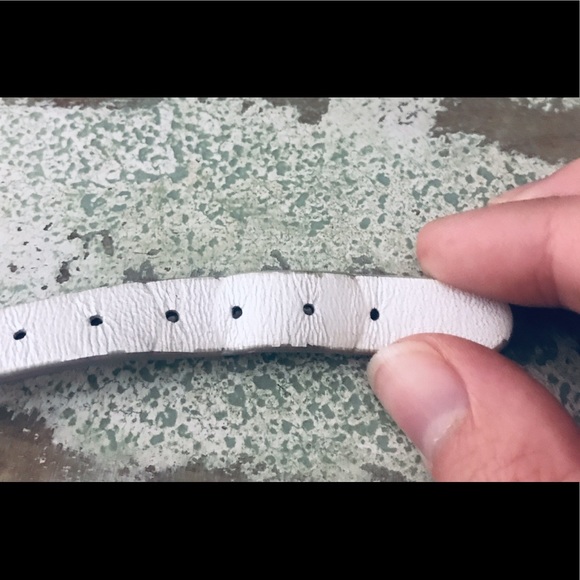 Rustic Cuff Macy Metallic White Leather Double Wrap - Picture 5 of 6
